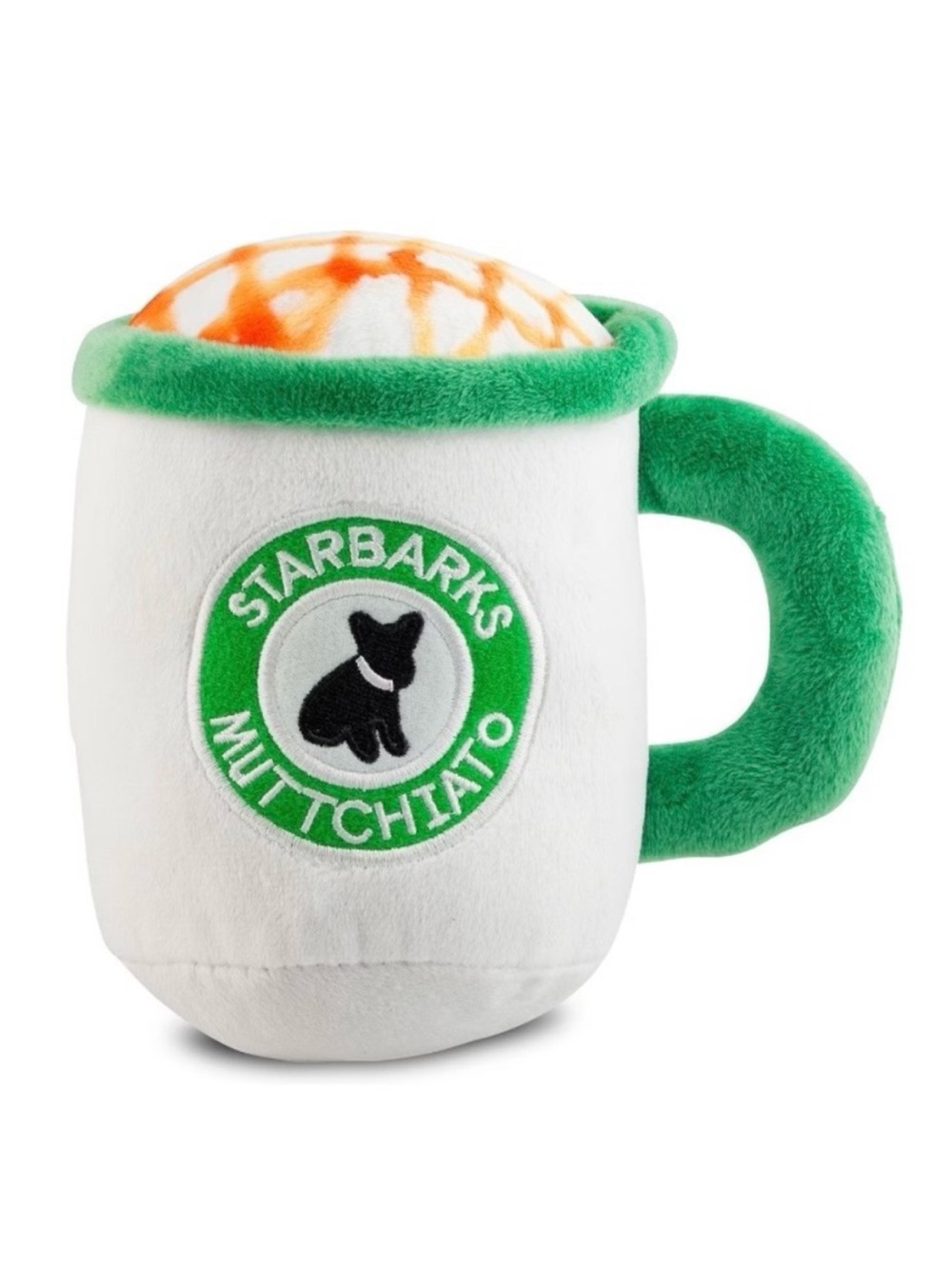 🆕- Haute Diggity Dog Starbarks Muttchiato Coffee Cup Squeaky Plush Dog Toy.